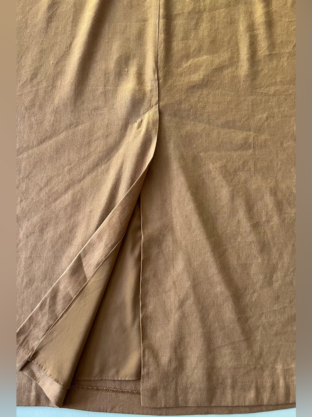NWT Antonio Melani x M.G. Style Jen Maxi Dress Size 10 Walnut Linen Blend - Picture 13 of 13